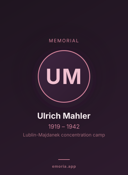 Memorial portrait of Ulrich Mahler
