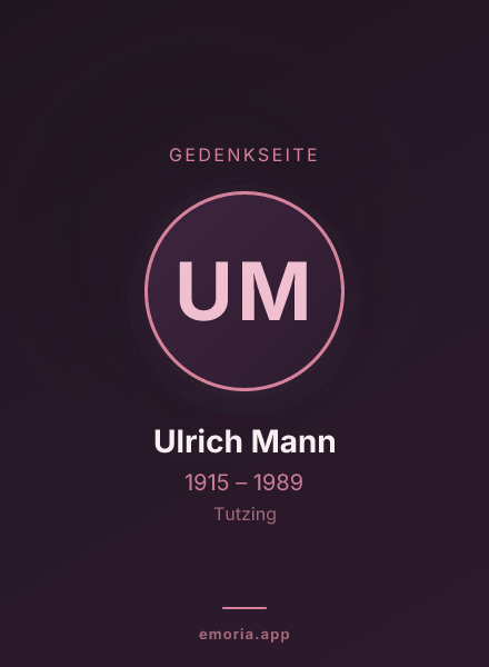 Gedenkportrait von Ulrich Mann