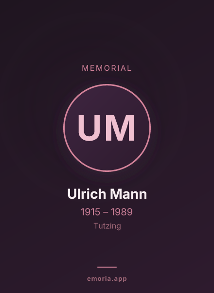 Memorial portrait of Ulrich Mann