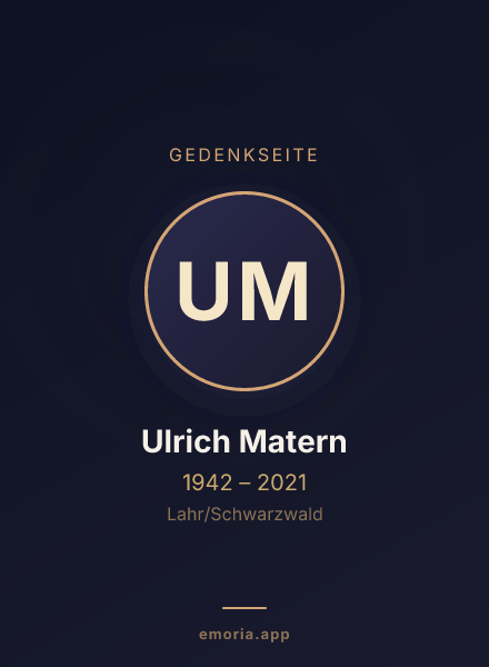 Gedenkportrait von Ulrich Matern