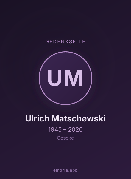 Gedenkportrait von Ulrich Matschewski