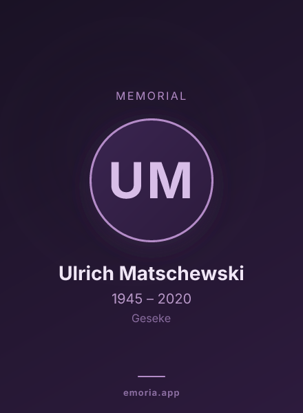 Memorial portrait of Ulrich Matschewski