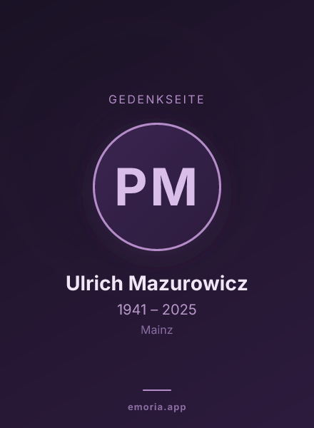 Gedenkportrait von Prof. Dr. Ulrich Mazurowicz