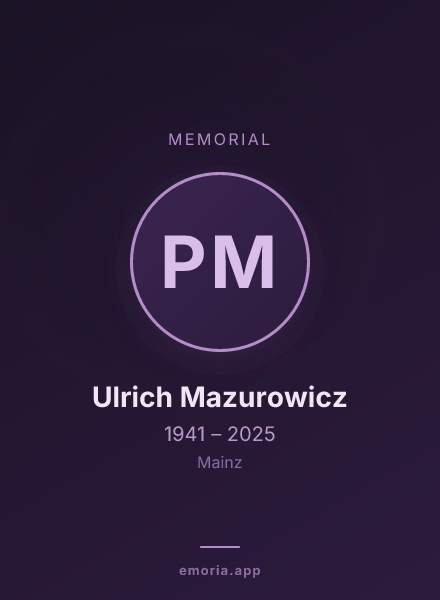 Memorial portrait of Prof. Dr. Ulrich Mazurowicz