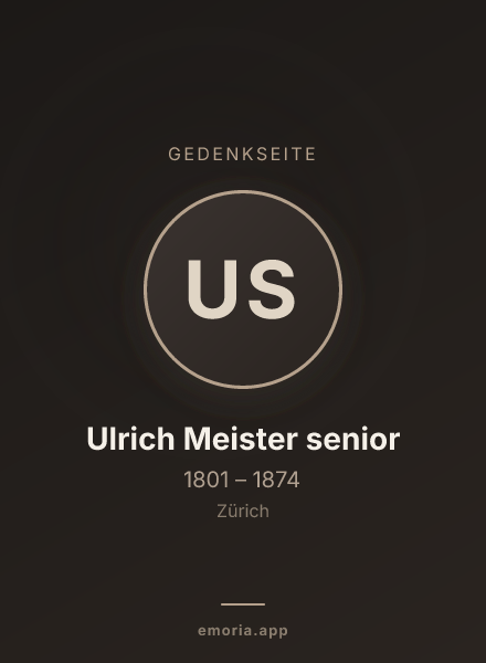 Gedenkportrait von Ulrich Meister senior
