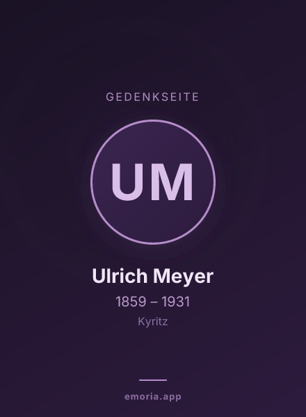 Gedenkportrait von Ulrich Meyer