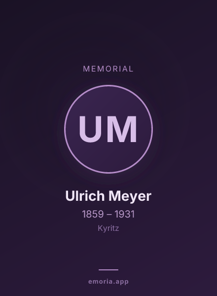 Memorial portrait of Ulrich Meyer