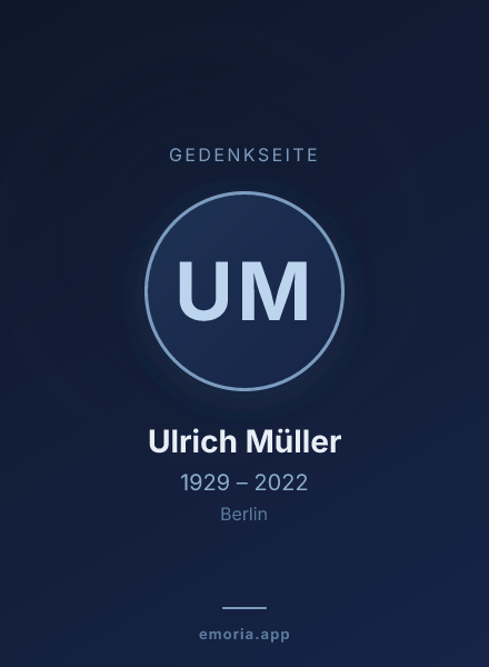 Gedenkportrait von Ulrich Müller
