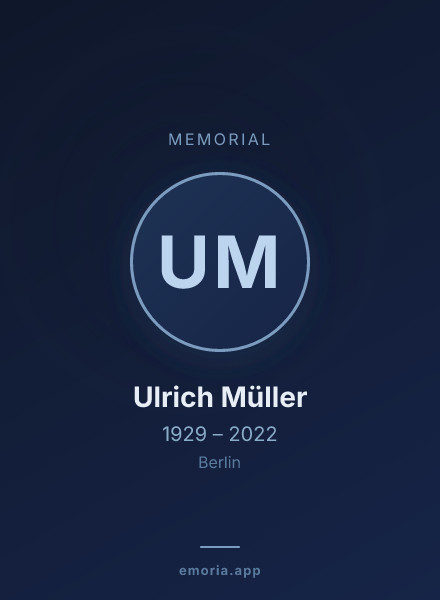 Memorial portrait of Ulrich Müller