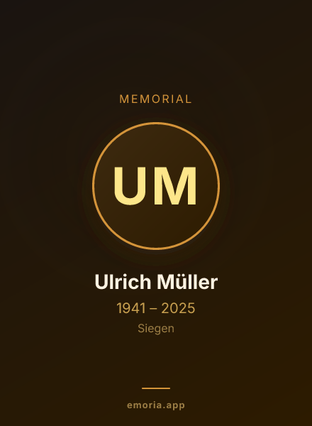 Memorial portrait of Ulrich Müller