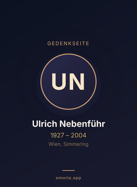 Gedenkportrait von Ulrich Nebenführ