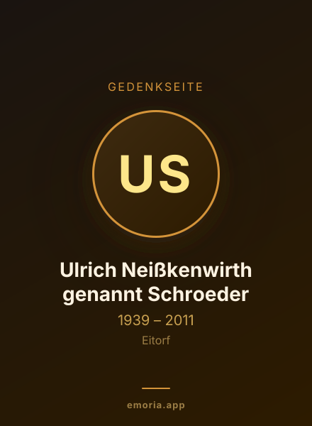 Gedenkportrait von Ulrich Neißkenwirth genannt Schroeder