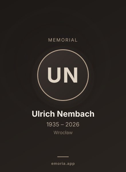 Memorial portrait of Ulrich Nembach