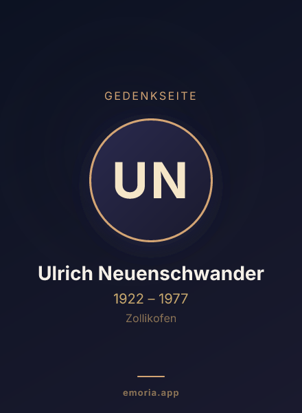 Gedenkportrait von Ulrich Neuenschwander
