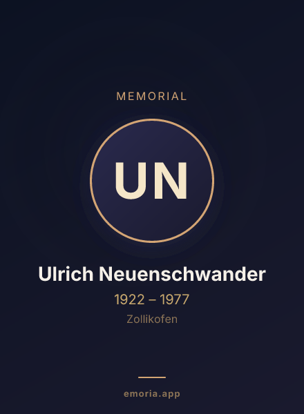 Memorial portrait of Ulrich Neuenschwander
