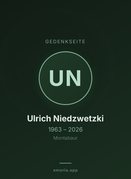 Gedenkportrait von Ulrich Niedzwetzki