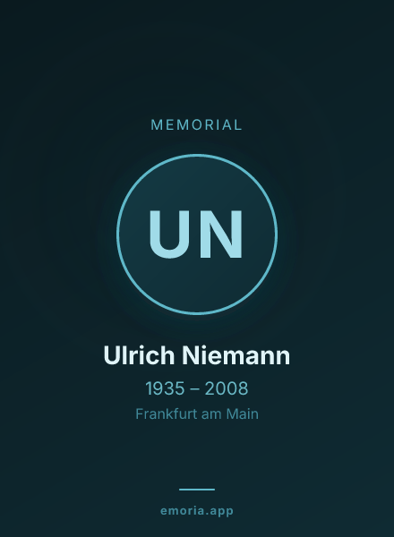 Memorial portrait of Ulrich Niemann