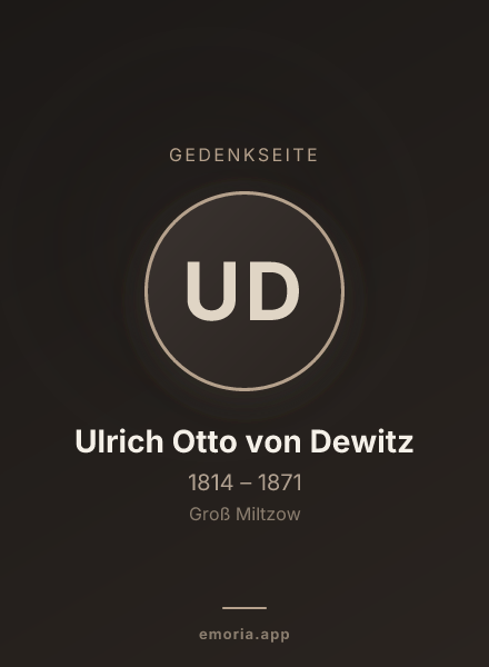 Gedenkportrait von Ulrich Otto von Dewitz