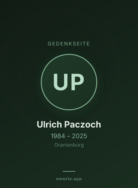 Gedenkportrait von Ulrich Paczoch