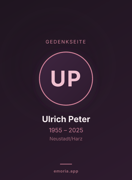 Gedenkportrait von Ulrich Peter