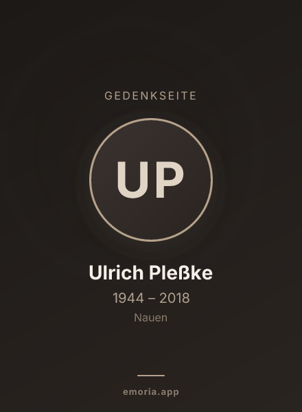 Gedenkportrait von Ulrich Pleßke