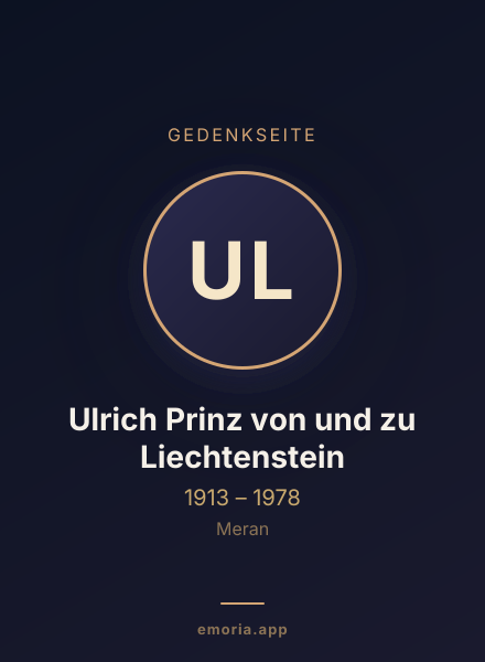 Gedenkportrait von Ulrich Prinz von und zu Liechtenstein