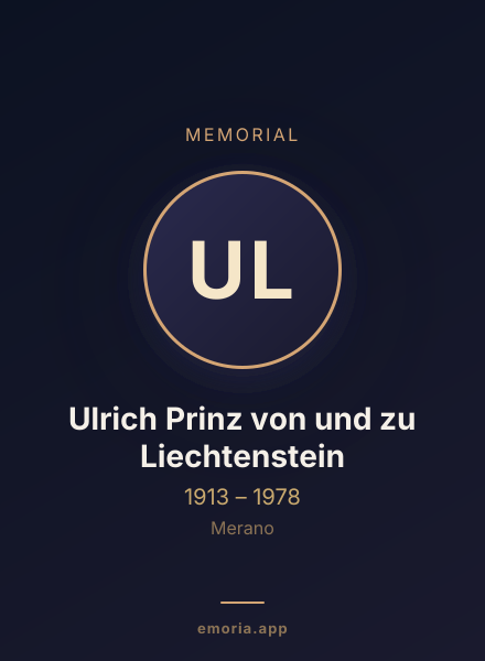Memorial portrait of Ulrich Prinz von und zu Liechtenstein