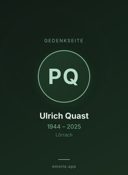 Gedenkportrait von Prof. Dr. Ulrich Quast