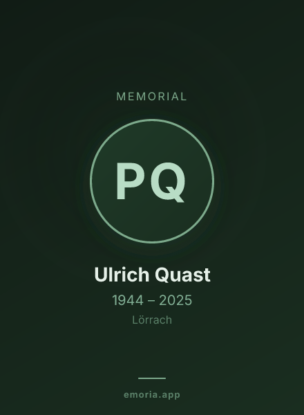 Memorial portrait of Prof. Dr. Ulrich Quast