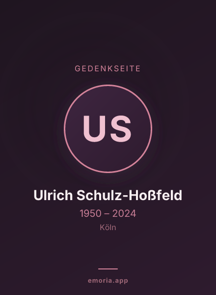 Gedenkportrait von Ulrich Schulz-Hoßfeld
