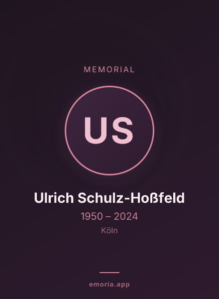 Memorial portrait of Ulrich Schulz-Hoßfeld