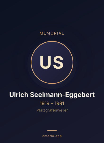 Memorial portrait of Ulrich Seelmann-Eggebert