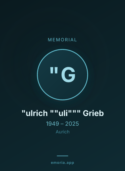 Memorial portrait of "ulrich ""uli""" Grieb