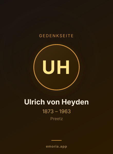 Gedenkportrait von Ulrich von Heyden