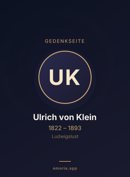 Gedenkportrait von Ulrich von Klein