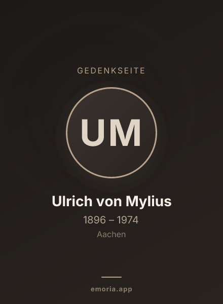 Gedenkportrait von Ulrich von Mylius