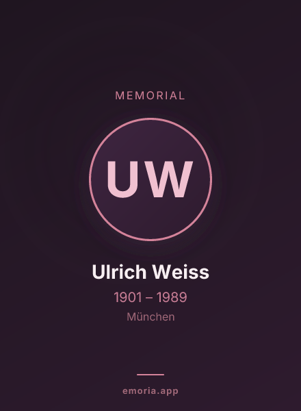 Memorial portrait of Ulrich Weiss