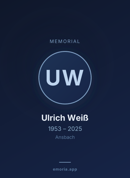 Memorial portrait of Ulrich Weiß
