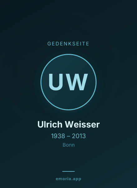 Gedenkportrait von Ulrich Weisser