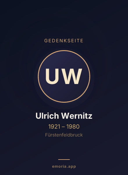 Gedenkportrait von Ulrich Wernitz
