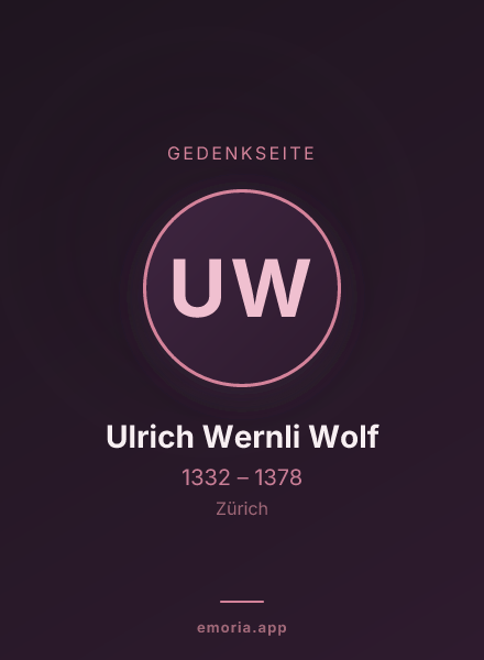 Gedenkportrait von Ulrich Wernli Wolf