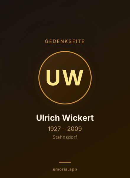 Gedenkportrait von Ulrich Wickert