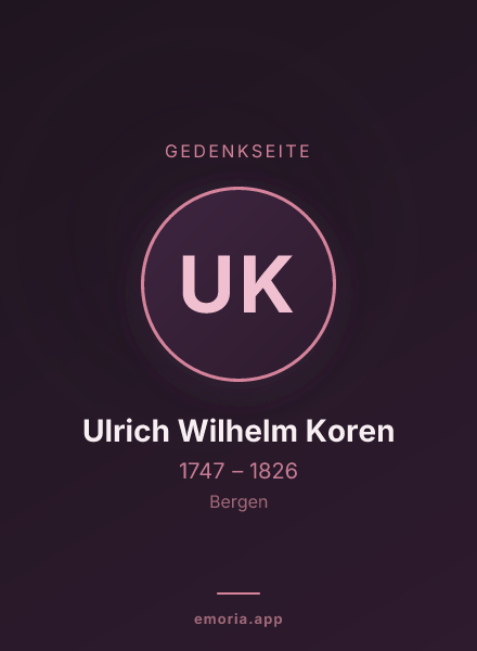 Gedenkportrait von Ulrich Wilhelm Koren
