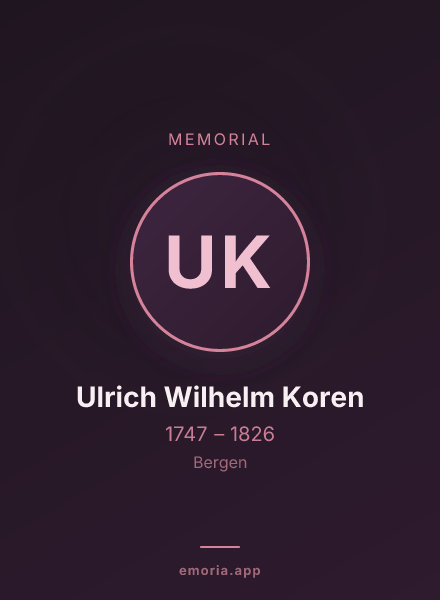 Memorial portrait of Ulrich Wilhelm Koren