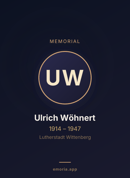 Memorial portrait of Ulrich Wöhnert