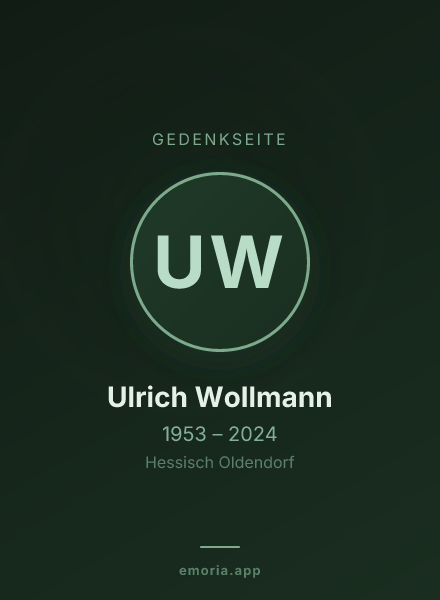 Gedenkportrait von Ulrich Wollmann