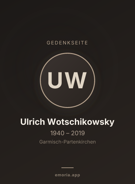 Gedenkportrait von Ulrich Wotschikowsky
