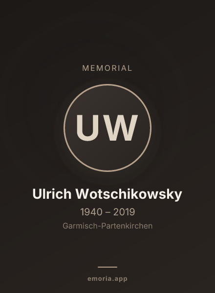 Memorial portrait of Ulrich Wotschikowsky