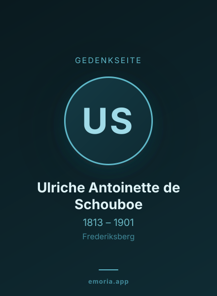 Gedenkportrait von Ulriche Antoinette de Schouboe