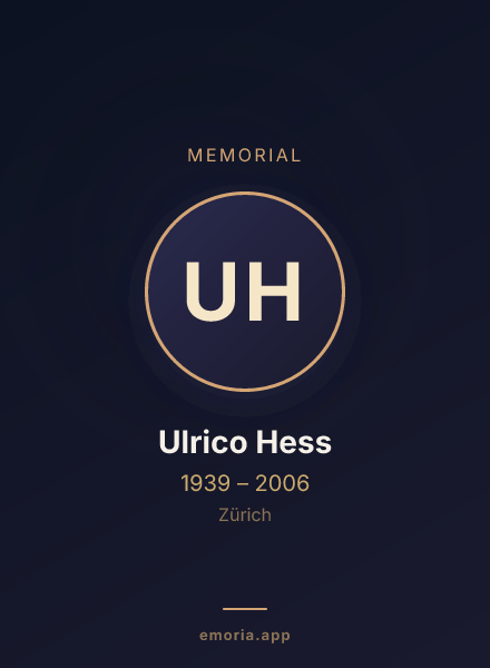 Memorial portrait of Ulrico Hess
